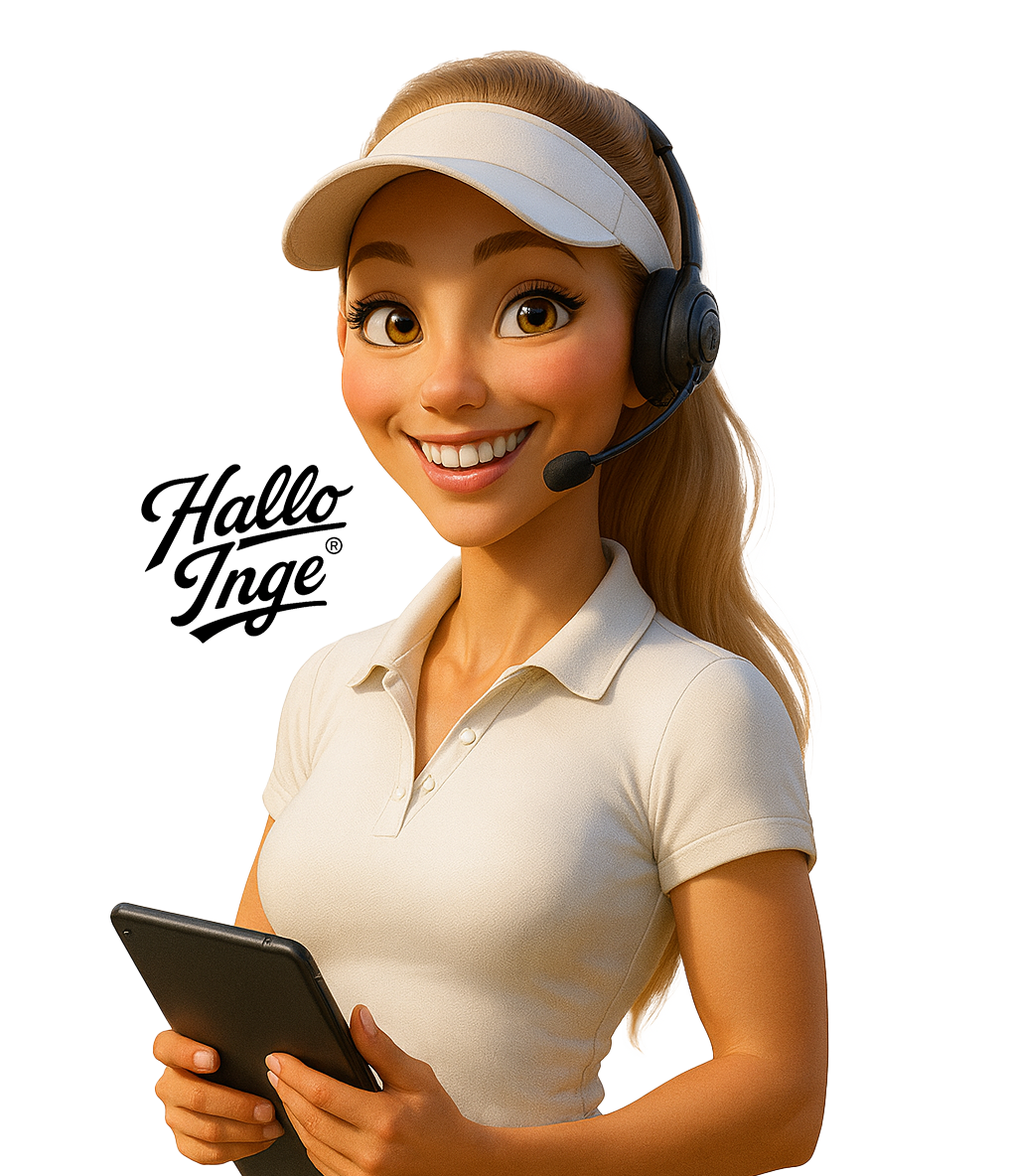 Inge – freundliche Golfclub-Assistentin mit Headset
